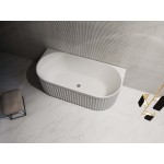 Roma fluted Back To The Wall Matte white bathtub 1500